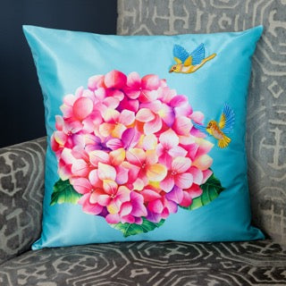 2025 Hydrangeas Satin Cushion Cover