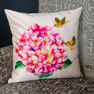 2025 Hydrangeas Satin Cushion Cover