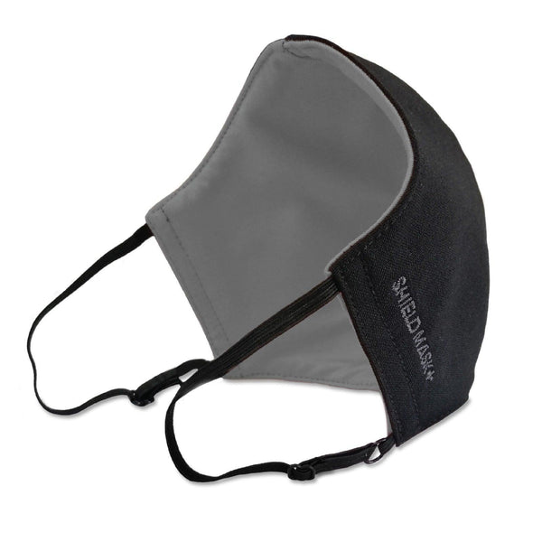 ShieldMask+ (Enlarged Adult) - Classic Black With Misty Grey Inner - Shevron