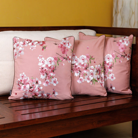 2025 Blooming Cherry Blossom Cushion Cover Set