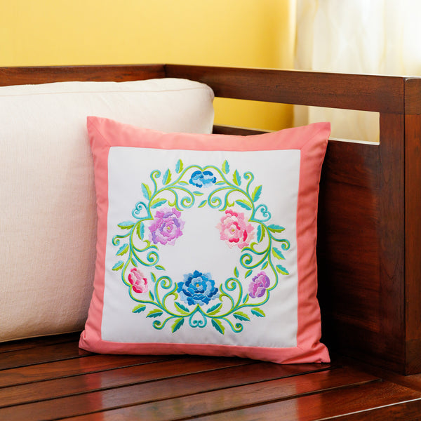 2025 Floral Spring Wreath Cushion Cover