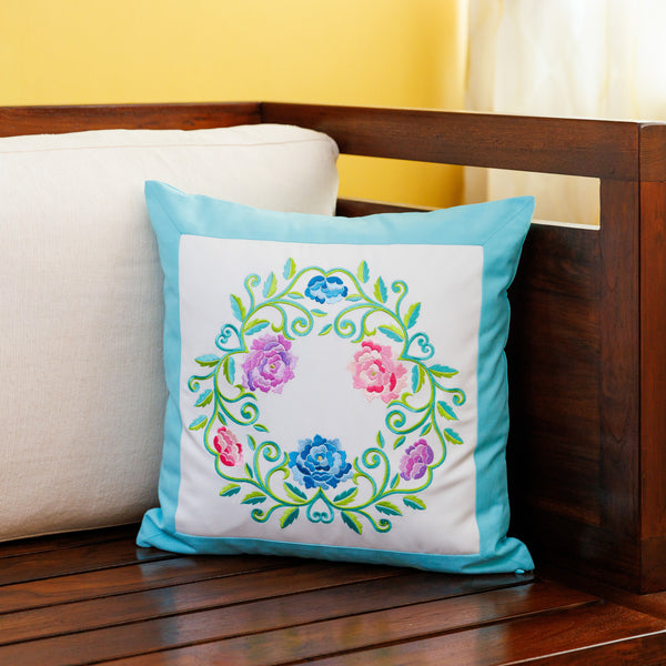 2025 Floral Spring Wreath Cushion Cover