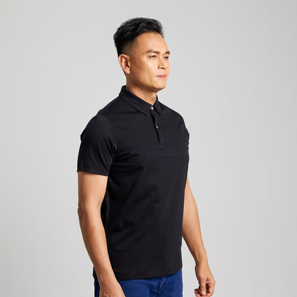 Black Polo Shirt – 100% USA Luxury Pima Cotton, Tailored Fit