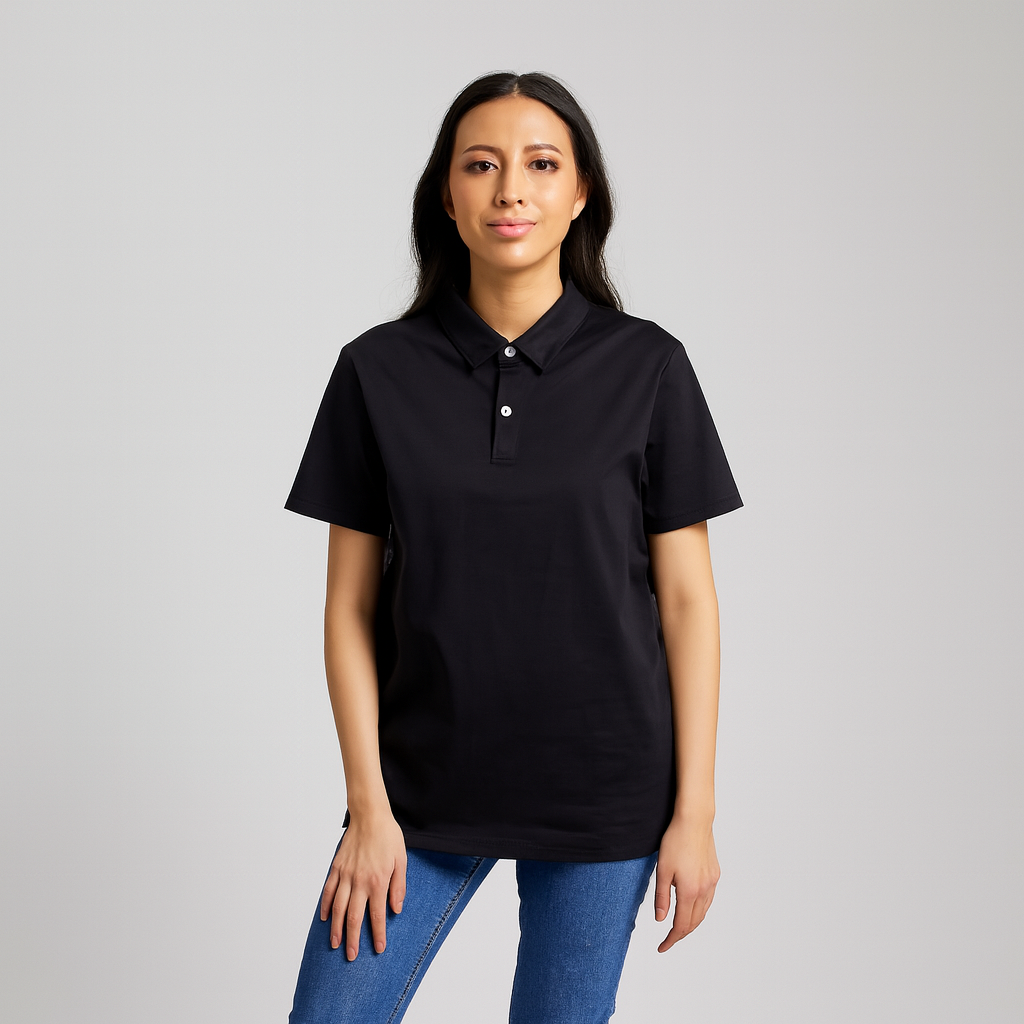 Black Polo Shirt – 100% USA Luxury Pima Cotton, Tailored Fit