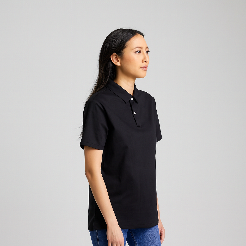 Black Polo Shirt – 100% USA Luxury Pima Cotton, Tailored Fit