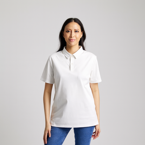 White Polo Shirt – 100% USA Luxury Pima Cotton, Tailored Fit